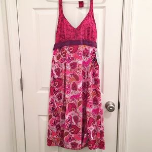 Athleta Pack Everywhere Pink Paisley Halter Dress